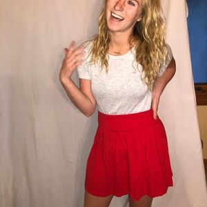 Bright red flirty skirt